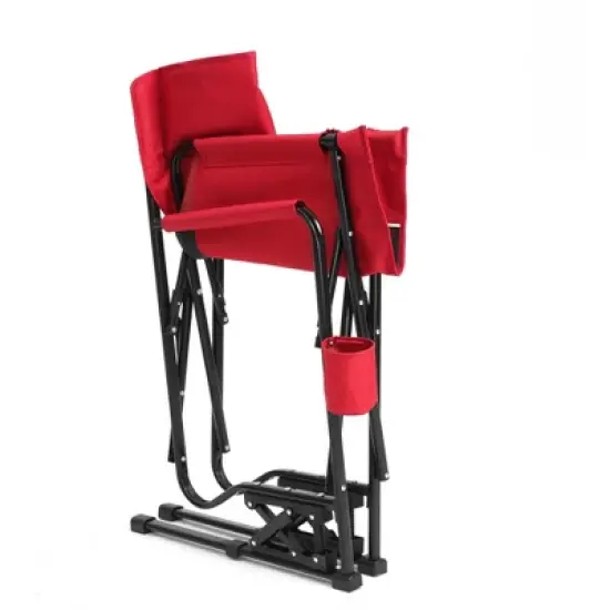 Sevobal Outdoor Portable Chairs Freestyle Rocker Camping Chair with Durable Armrests and Drink Holder for Patio and Backyard, Red, 36.02"*4.92"*25.2" image {4}