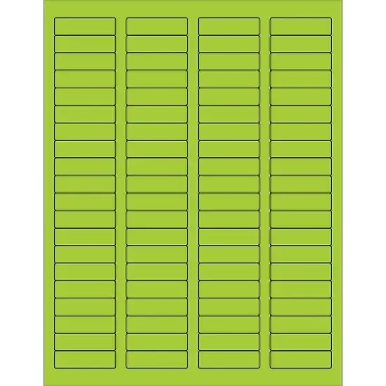 Tape Logic Rectangle Laser Labels 1 3/4" x 1/2" Fluorescent Green 8000/Case (LL170GN) image {1}