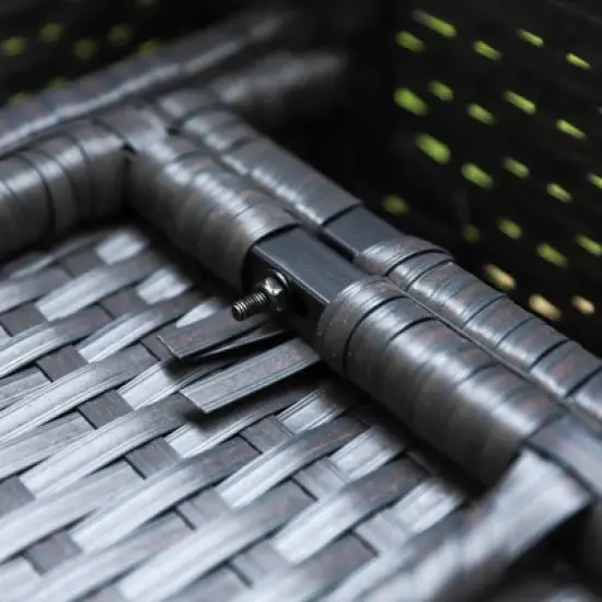 2pk Outdoor Rattan Ottomans with Cushions - Captiva Designs image {3}