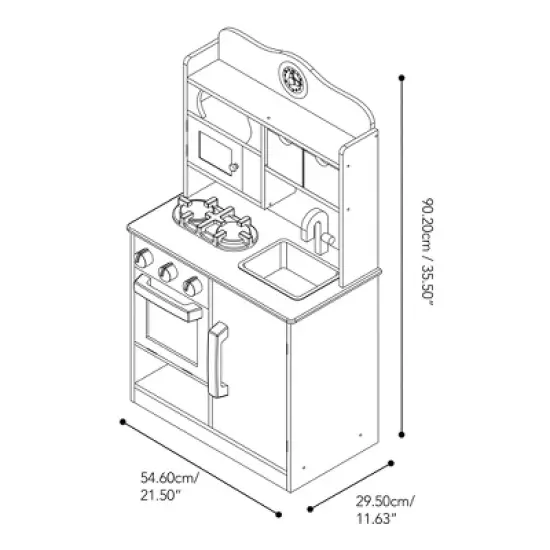 Teamson Kids Wooden Play Kitchen Toy Boys & Girls & 5 Accessories TD-11708AR image {10}