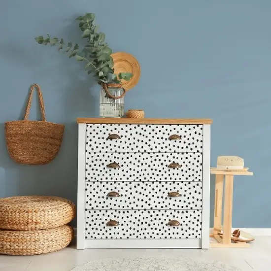 Teacher Created Resources&reg; Peel and Stick Decorative Paper Roll, 17-1/2" x 10 ft, Black Painted Dots image {4}