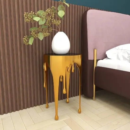 Contemporary Aluminum Melting Accent Table - Olivia & May image {10}