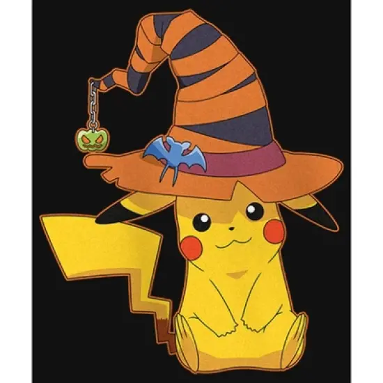 Girl's Pokemon Halloween Pikachu Witch Hat T-Shirt image {1}