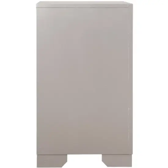 Passion Furniture Alana 2-Drawer Silver Champagne Nightstand (28 in. H x 17 in. W x 25 in. D) image {4}