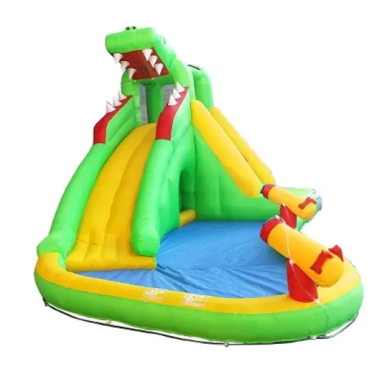 Pogo Bounce House Backyard Kids Home Water Park Inflatable Water Slide Gator with Splash Pool image {7}