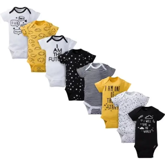 Gerber Baby Boys' Short Sleeve Onesies&reg; Bodysuits, 8-Pack image {11}