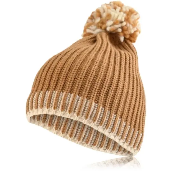 French Connection Beanie Hat for Winter Contrast Design with Pom Pom image {4}