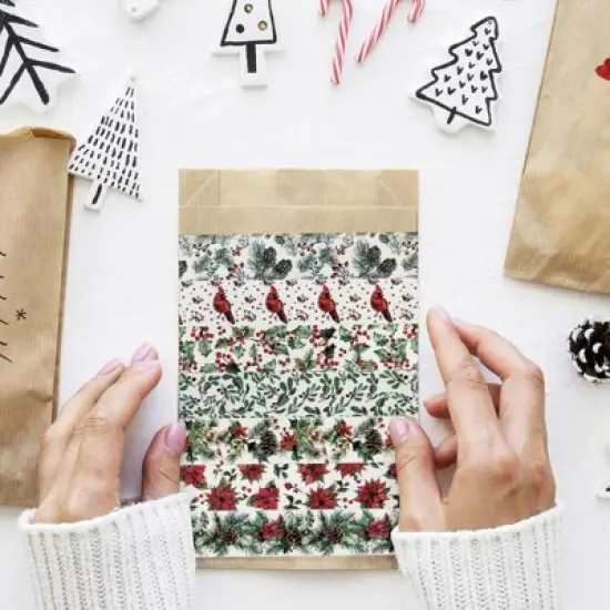 Wrapables 12pc Christmas Holiday Festive Foliage Washi Tape image {5}