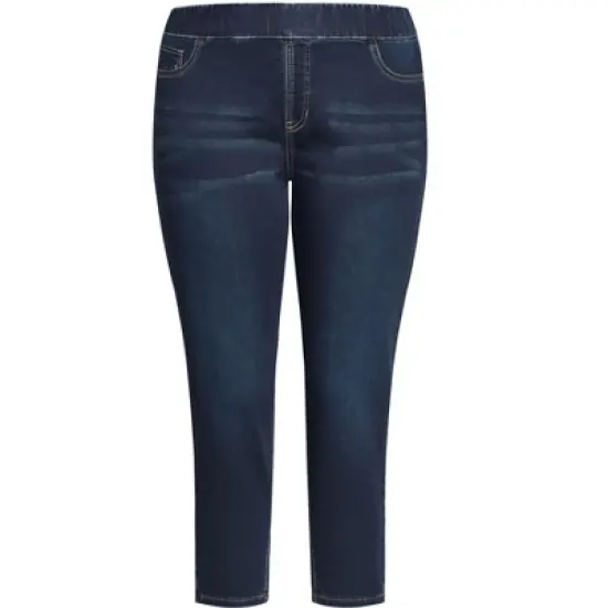 Women's Plus Size High Rise Jegging Dark Wash - petite | AVENUE image {2}