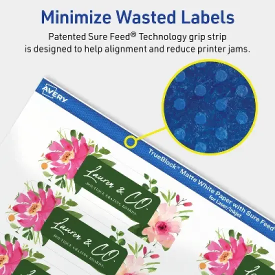 Avery TrueBlock Matte White Paper Labels,  1" x 3" Rectangle image {3}