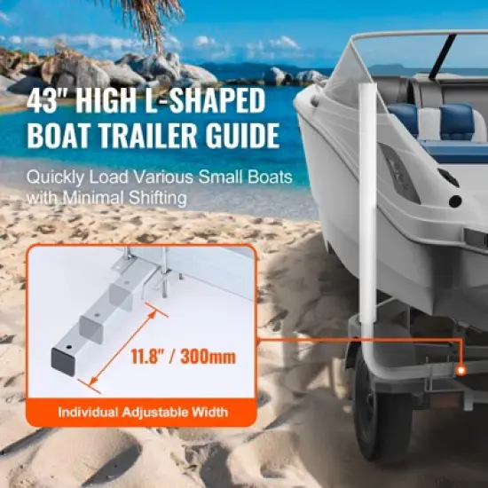 VEVOR Marine Trailer Assistant, 43'' Flexible Height Guide Poles, Pair of Corrosion-Resistant Steel Supports, Equipped with PVC Sleeves image {3}