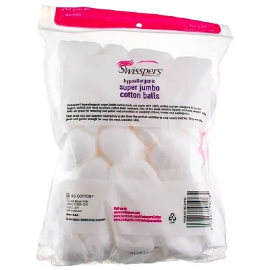 Swisspers - Super Jumbo 100% Cotton Balls - 70 Ct image {3}