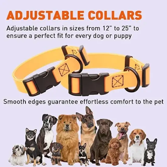 Dogline Biothane Waterproof Collar with QR Buckle Tangerine Orange image {5}