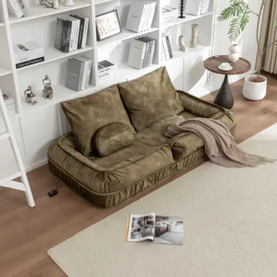 Polyester Human Dog Bed for Adult & Pets,with 5 Adjustable Position &Massage Pillow, Bean Bag floor sofa with 2 Soft Pillows image {15}