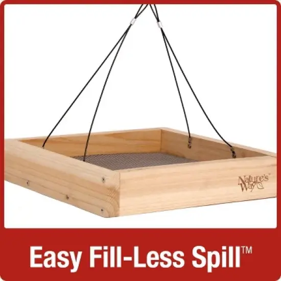 Nature's Way Cedar Tray Bird Feeder: Weather-Resistant Wood, No Assembly, 12x12 Hanging Design image {3}