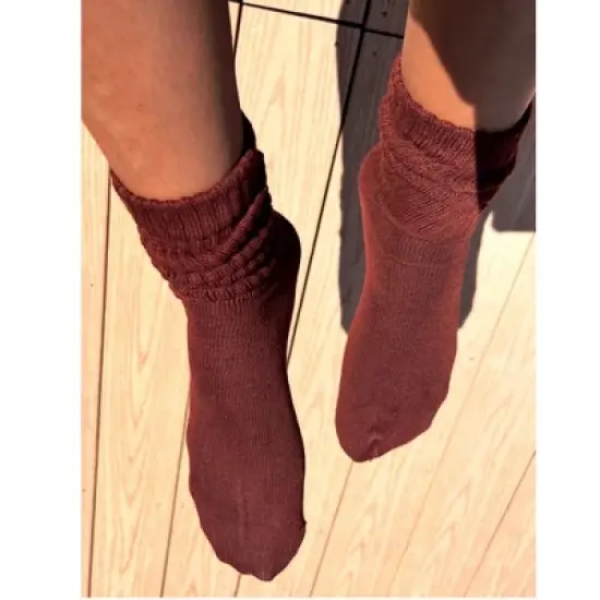 Brown Slouch Socks the Sock Panda (Women's Sizes, Adult Medium) - Midweight image {1}