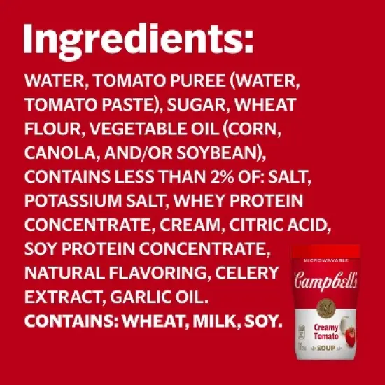 Campbell's Creamy Tomato Microwaveable Sipping Soup - 10.75oz image {7}