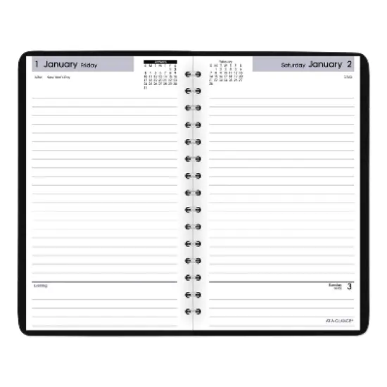 DayMinder Daily Appointment Book, 8 x 5, Black Cover, 12-Month (Jan to Dec): 2026 image {1}