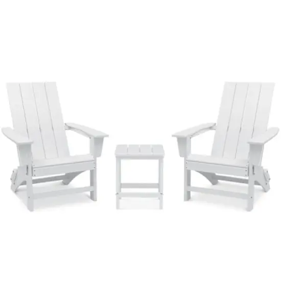 GARPROVM 2 Upgraded Folding HDPE Adirondack Chairs with Side Table Weather-Resistant For Outdoor image {13}