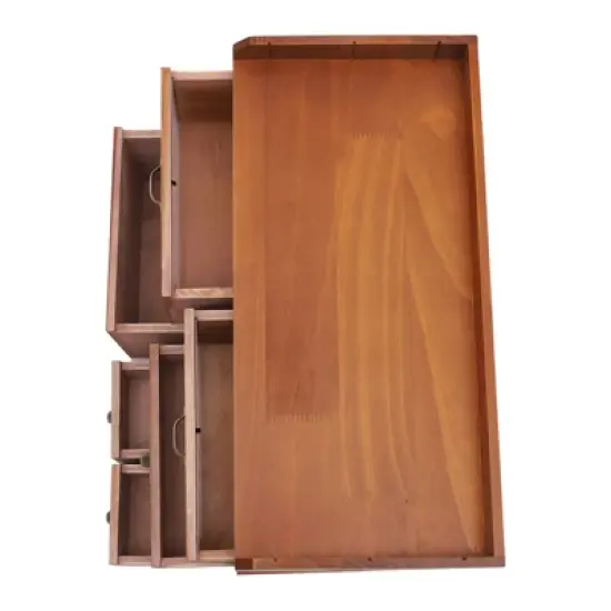 YIYIBYUS Desktop Organizing Cabinet, Vintage Drawers for Desk, Brown image {5}