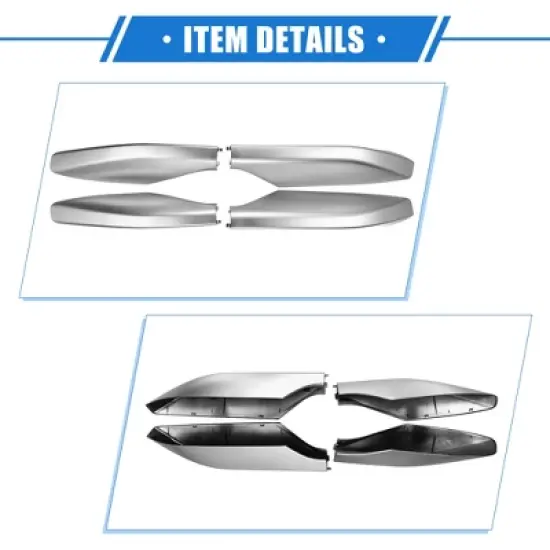 Unique Bargains Car Roof Rack Side Rails End Cover Shell Cap for Toyota Land Cruiser 2010-2022 Plastic Silver Tone 4pcs image {4}