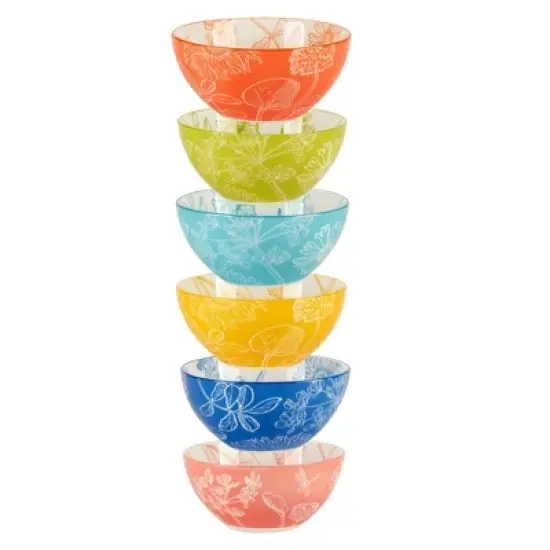 Certified International Set of 6 Botanical All Purpose Bowls image {1}