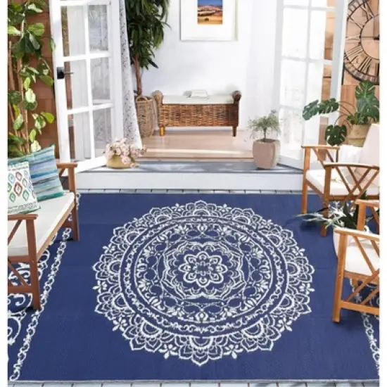 Waterproof Outdoor Rug UV-Resistant Plastic Straw Rug for Patio image {2}