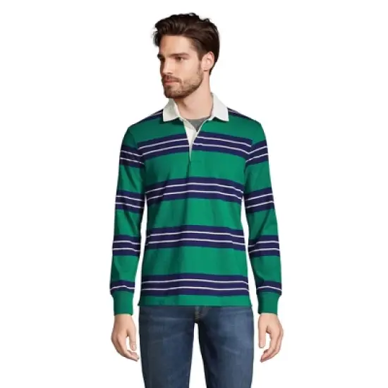 Lands' End Men's Long Sleeve Solid Rugby image {4}