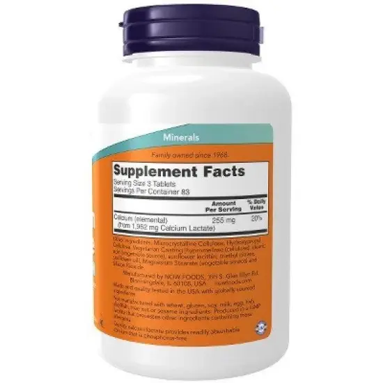 Calcium Lactate by Now Foods  -  250 Tablet image {1}