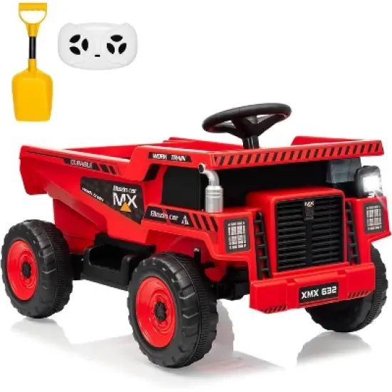 12V Ride On Dump Truck for Kids, Ride On Car with Remote Control, Construction Vehicles with Dump Bed & Shovel, Ride-On Toys for Kids 3+ image {7}