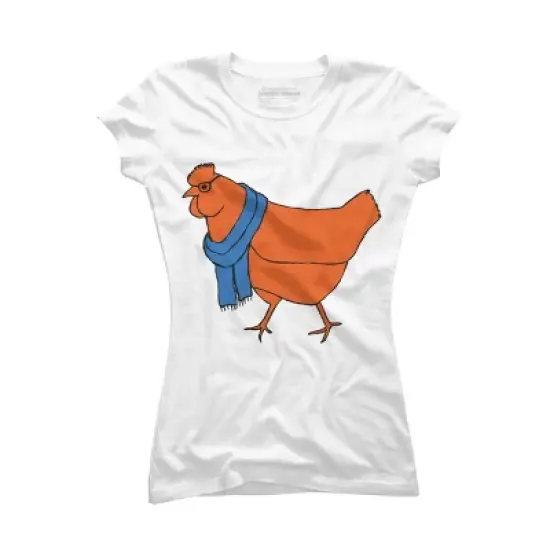 Junior's Design By Humans The Hipster Chicken By TabithaDesigns T-Shirt image {4}
