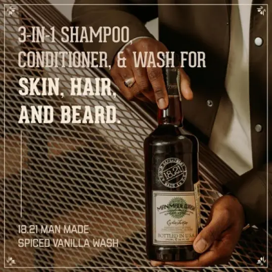 18.21 Man Made Spiced Vanilla 3-in 1 Mens Shampoo+Conditioner+Body Wash, 32 oz image {1}