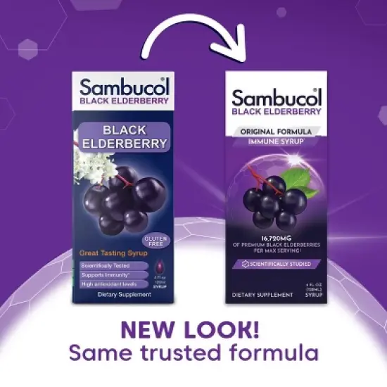 Sambucol Black Elderberry Vegan Immune Support Syrup - 4 fl oz image {2}