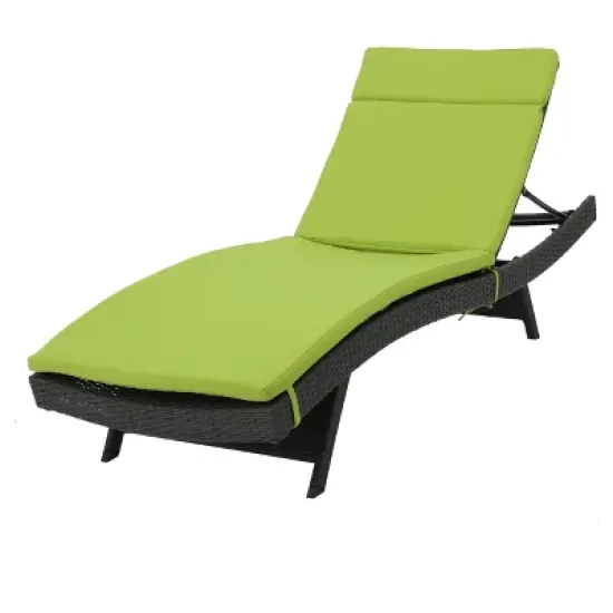 Salem Gray Wicker Adjustable Chaise Lounge - Green - Christopher Knight Home: Patio Furniture, No Assembly Required image {4}