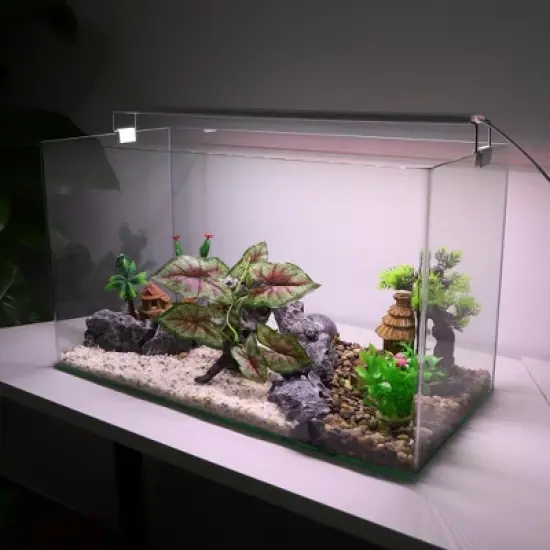 Unique Bargains Aquarium Plants Decorations Artificial Aquatic Plant Green Purple 1 Pcs image {1}