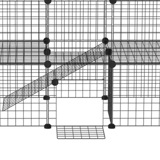 PawHut Pet Playpen DIY Small Animal Cage 36 Panels Portable Metal Wire Yard Fence with Door and Ramp for Rabbits, Kitten, Puppy 14 x 14 in image {4}
