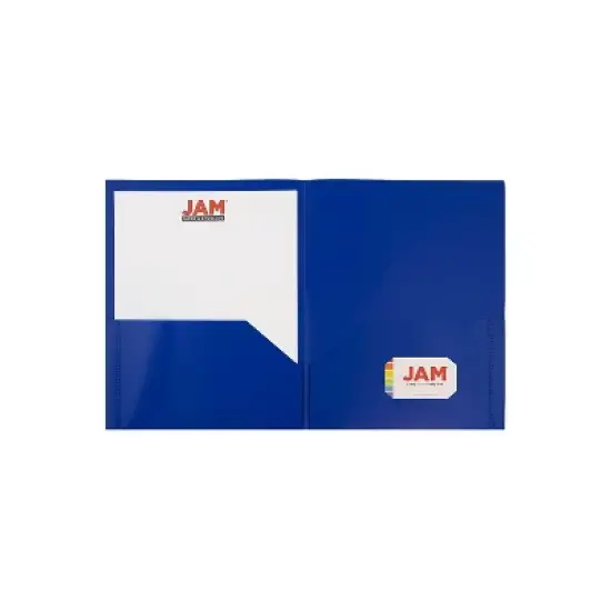 JAM Paper Pop 2-Pocket Portfolio Folder Deep Blue 96/Box (382EBUB) image {2}