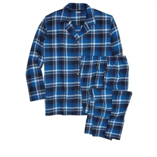 KingSize Men's Big & Tall Plaid Flannel Pajama Set Pajamas image {3}