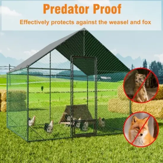 Artloge New Upgraded Extra Large Metal Chicken Coop Walk-in Poultry Cage Hen House with Rust-proof Tubes & Oxford Full Cover Top & High Entrance image {7}