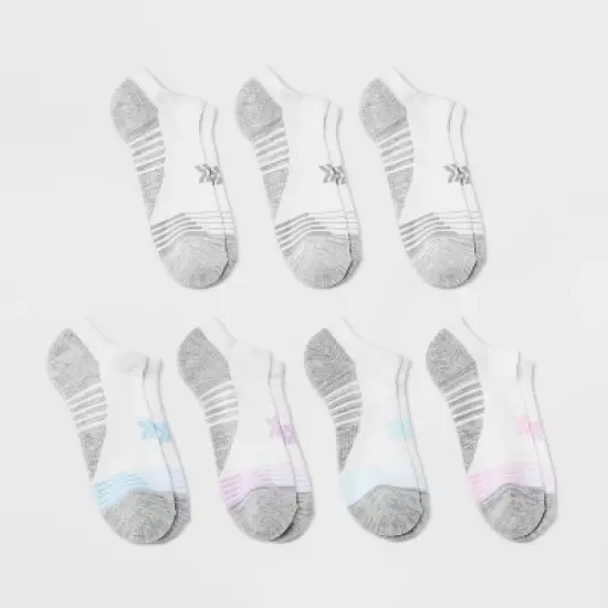 Women's 6+1 Bonus Pack Cushioned Performance Striped No Show Athletic Socks - All in Motion&trade; 4-10 image {3}