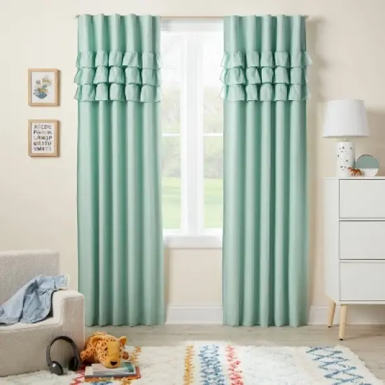  Ruffle Blackout Kids' Curtain Panel - Pillowfort&trade; image {1}