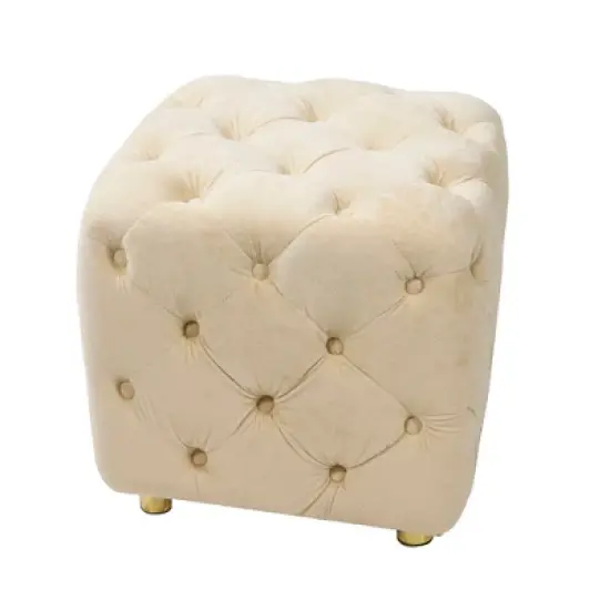Maliang Modern Velvet Upholstered Ottoman for Living Room, Bedroom, Entrance image {2}