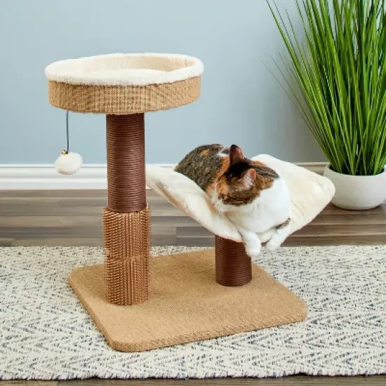Two by Two Marquette - Beige Scratching Post Cat Furniture - 21.9 in. Tall image {1}