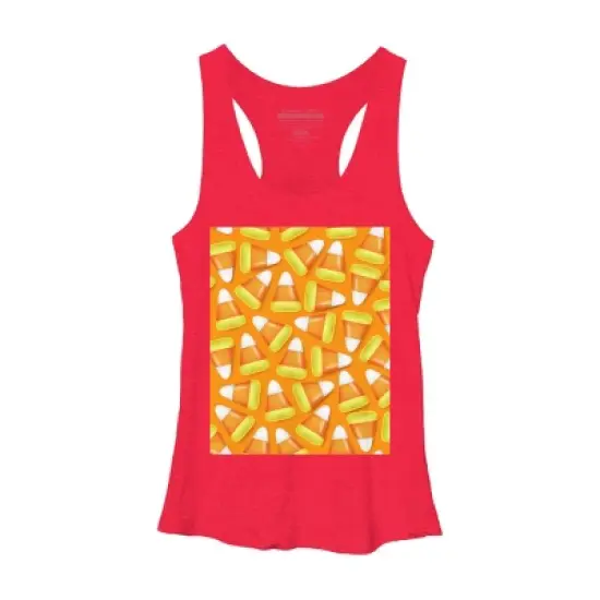 Women's Design By Humans Halloween Candy Corn By NewburyBoutique Racerback Tank Top image {7}