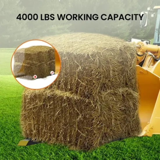 Pallet Forks, 4000 Lbs Clamp On Pallet Forks, 60" Adjustable Stabilizer Bar, Tractor Bucket Forks for Loader Bucket Skid Steer Tractor image {1}