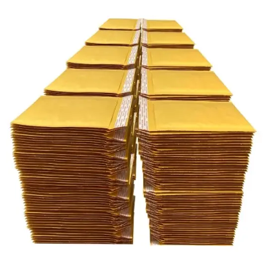 UOFFICE Pack of 500 Bulk Kraft Bubble Mailers 4" x 8" - #000 Self-Seal Padded Envelopes image {3}