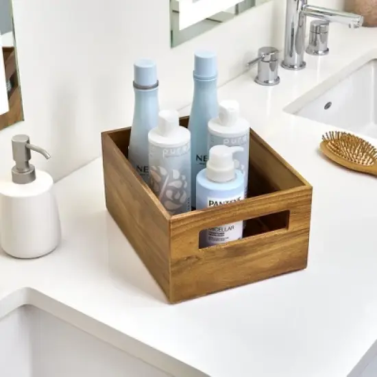 iDesign Acacia Wood Pantry Bin with Handles image {9}