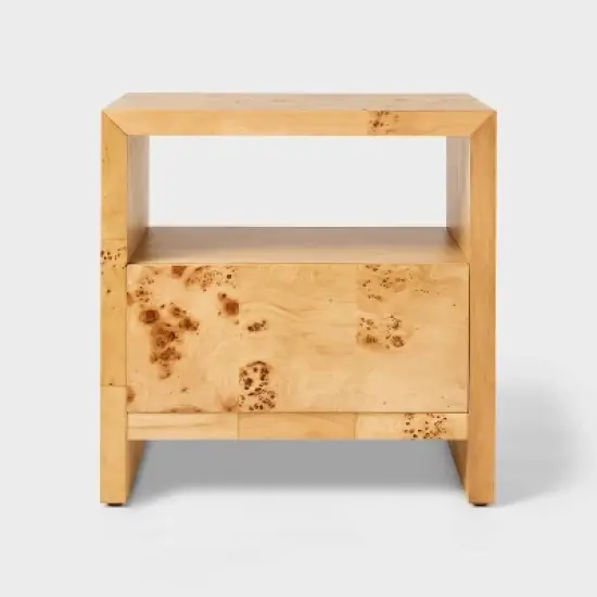 Ogden Nightstand Brown - Threshold&trade; designed with Studio McGee: Woodgrain, Open Shelf, Veneer Surface image {2}