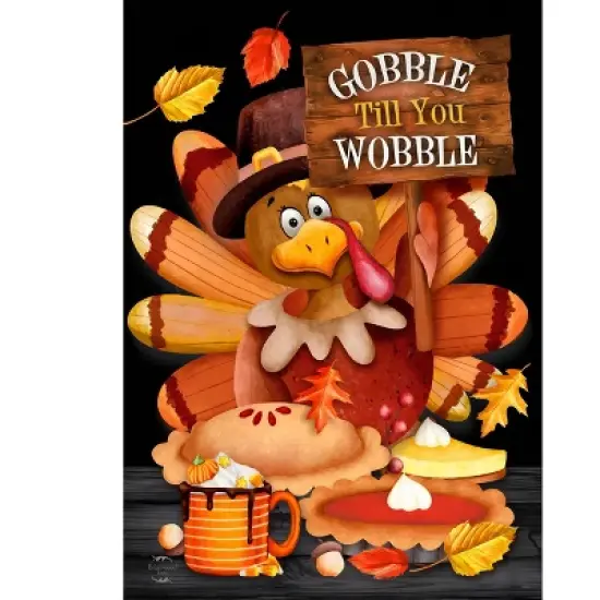 Briarwood Lane Fall House Flag 40x28 For Outdoor Gobble Wobble Turkey For Fall House Flag image {5}