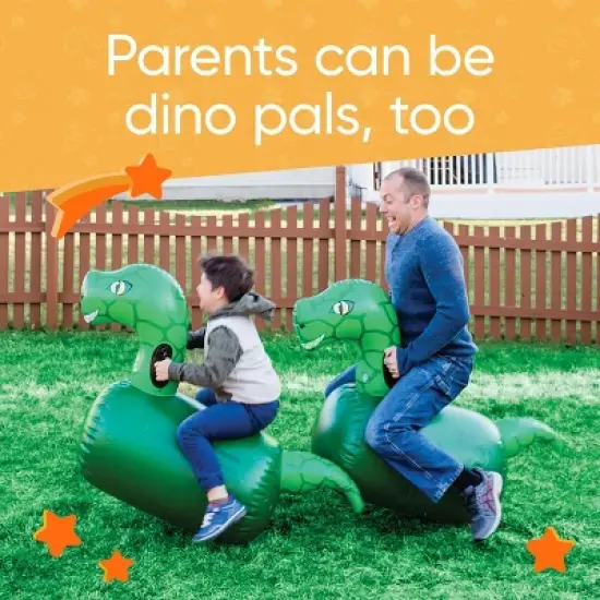 HearthSong Set of 2 Inflatable Ride-On Dinosaurs Hippity Hop Toy for Kids' Active Play image {4}